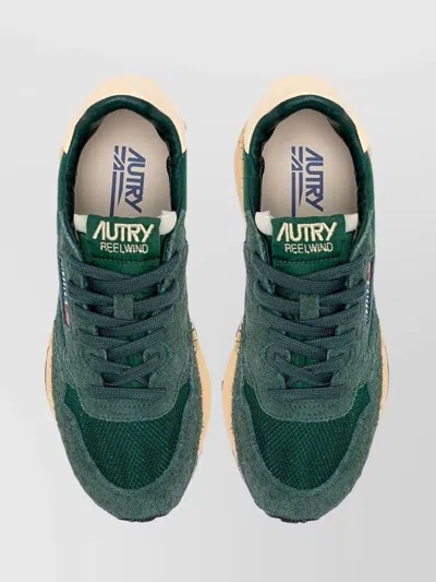 Autry Windreel Leather Suede Mesh Sneakers In Orange