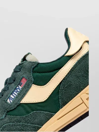 Autry Windreel Leather Suede Mesh Sneakers In Orange