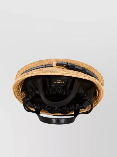Balmain Mini Raffia Shoulder Bag Shuffle
