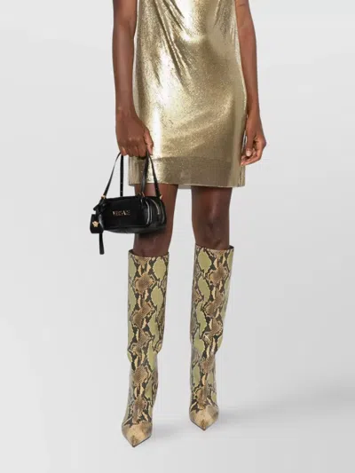 Versace Tag Bowling Black Shoulder Bag With Metallic Logo Lettering And Medusa Head Pendant In Leather Woman