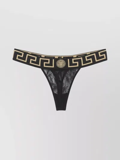 Versace Jacquard Tulle Thong Lace Detailing