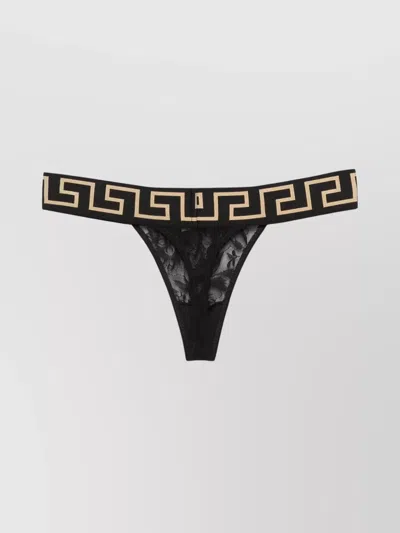 Versace Jacquard Tulle Thong Lace Detailing