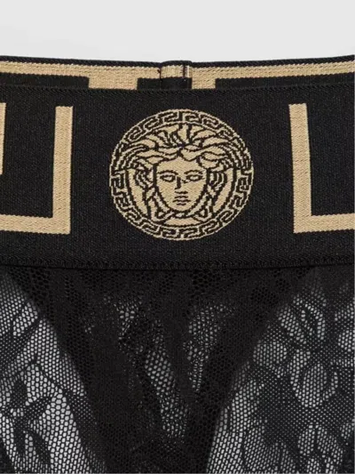 Versace Jacquard Tulle Thong Lace Detailing
