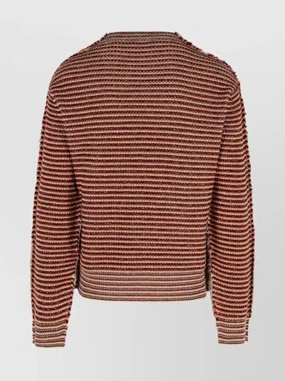 Marni Pink Striped Mohair Sweater In Multi