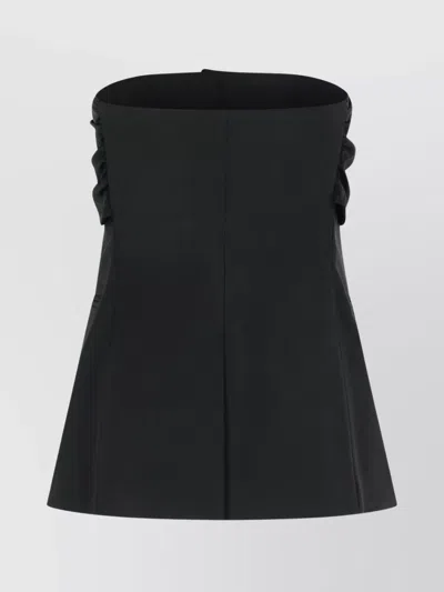 Max Mara Womens Black Veruska Strapless Wool Corset Top In Black