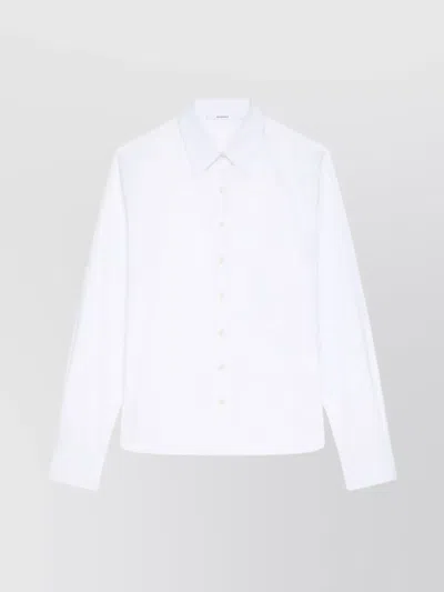 Givenchy Logo Shirt With Pointed Collar And Long Sleeves In White