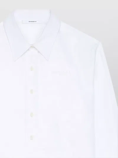 Givenchy Logo Shirt With Pointed Collar And Long Sleeves In White