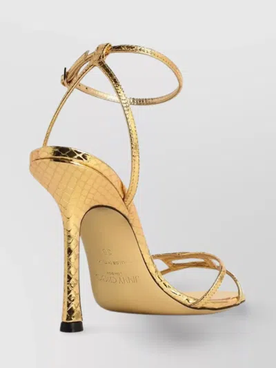 Jimmy Choo 1998 Leo 100 Gold Leather Sandals In Gold
