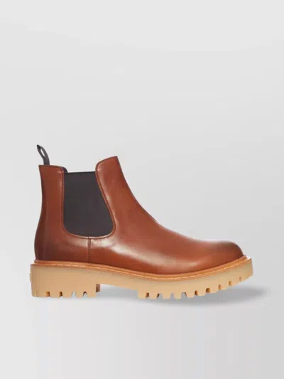 Prada Chunky Sole Leather Chelsea Boots