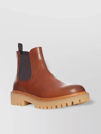 Prada Chunky Sole Leather Chelsea Boots