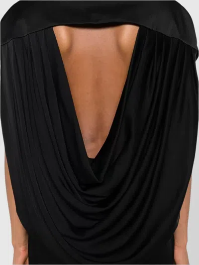 Stella Mccartney Abito Lungo In Raso Nero Donna In Black