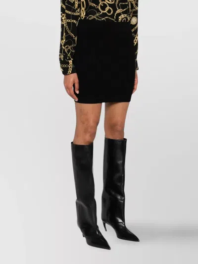 Balmain Monogram-textured Knit Skirt