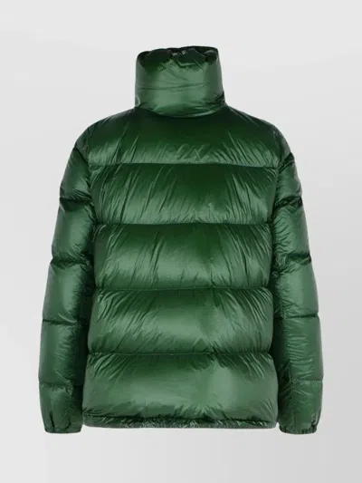 Sacai Drawstring Hem Nylon Jacket In Green