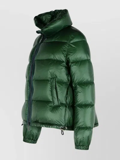 Sacai Drawstring Hem Nylon Jacket In Green