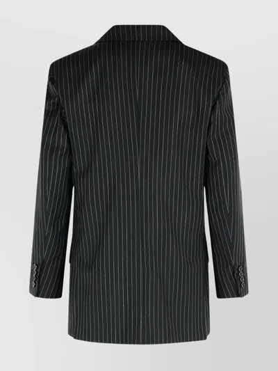 Max Mara Double-breasted Wool Jacket With Pinstripe Design