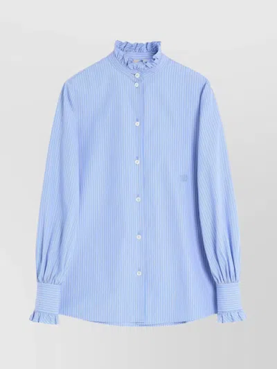 Valentino Hemd Aus Classic Stripe Popeline Frau Iris Liliac 48