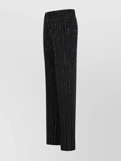 Philipp Plein Wool Blend Sequined Pants With Pinstripe Pattern