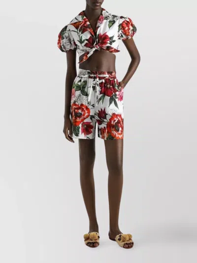 Dolce & Gabbana Floral Pattern Cotton Shorts