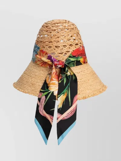 Dolce & Gabbana Straw Hat Bandeau Scarf