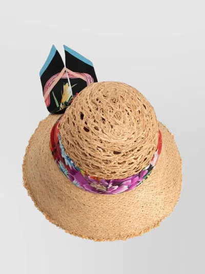 Dolce & Gabbana Straw Hat Bandeau Scarf