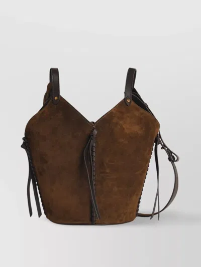 Isabel Marant Mini Bucket Bag With Adjustable Strap And Side Tassels