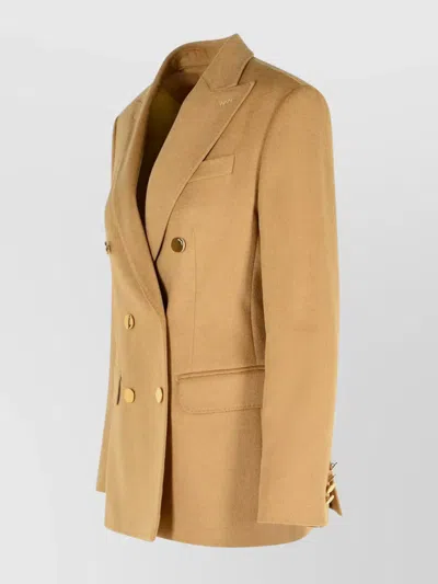 Max Mara 'double-breasted Blazer Featuring Button Detailing' In Brown