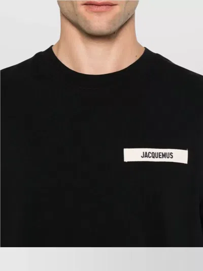 Jacquemus Black Crewneck T-shirt With Logo Detail In Black