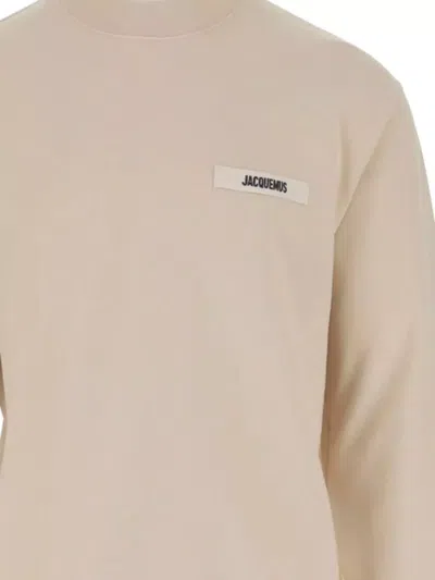 Jacquemus Men The Gros Grain Crewneck Sweatshirt With Logo Plaque