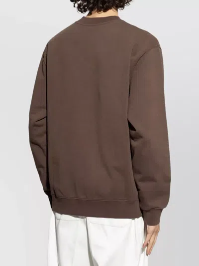 Jacquemus Basic Crew Neck T-shirt With Long Sleeves In Brown