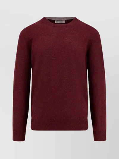 Brunello Cucinelli Cashmere Crew-neck Sweater Ribbed Profiles