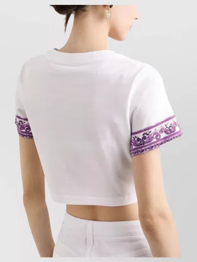 Dolce & Gabbana Cropped Cotton T-shirt Knot Detail