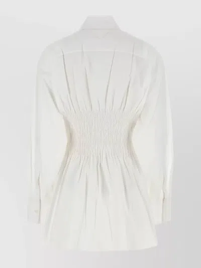 Prada Smocked Waist Long Sleeves Shirt In Pattern