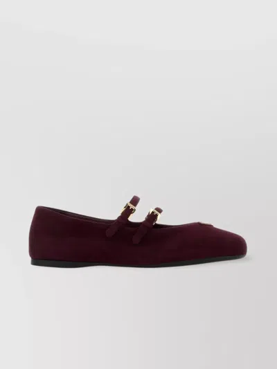 Prada Suede Ballerinas With Flat Sole And Round Toe