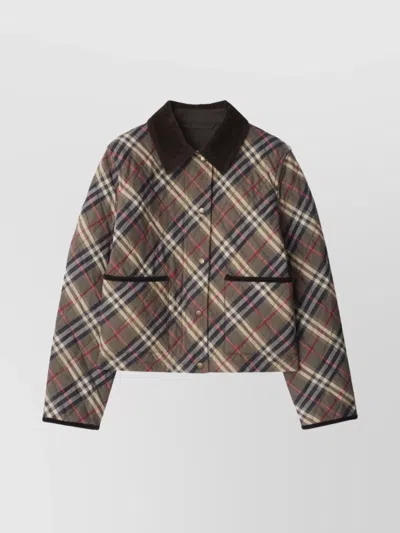 Burberry Cropped Check Quilted Cotton Jacket