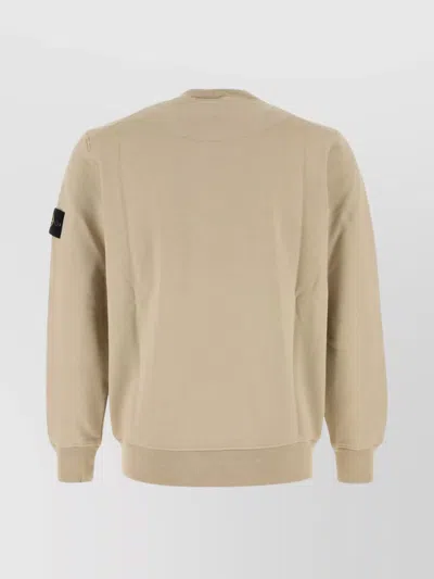 Stone Island Cotton Sweatshirt With Ribbed Cuffs And Hem