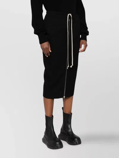 Rick Owens Zip-front Drawstring Midi Skirt