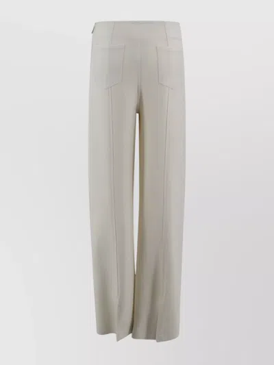 Etro High Waist Straight Cut Wool Trousers