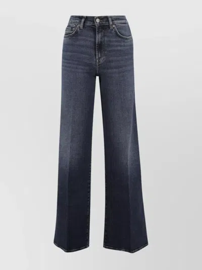 7 For All Mankind High-rise Wide-leg Jeans Elastic Waist In Blue