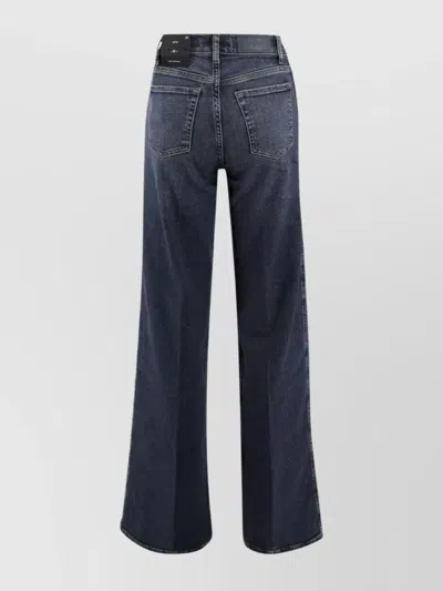 7 For All Mankind High-rise Wide-leg Jeans Elastic Waist In Blue