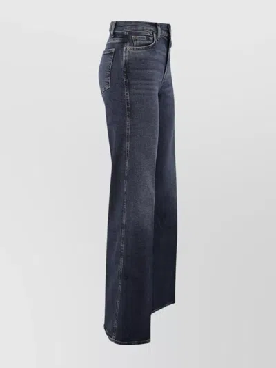7 For All Mankind High-rise Wide-leg Jeans Elastic Waist In Blue
