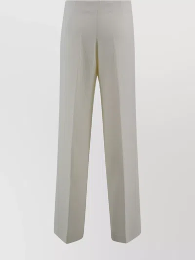 P.a.r.o.s.h Relaxed Fit Textured Fabric Wide Leg Trousers In Gray