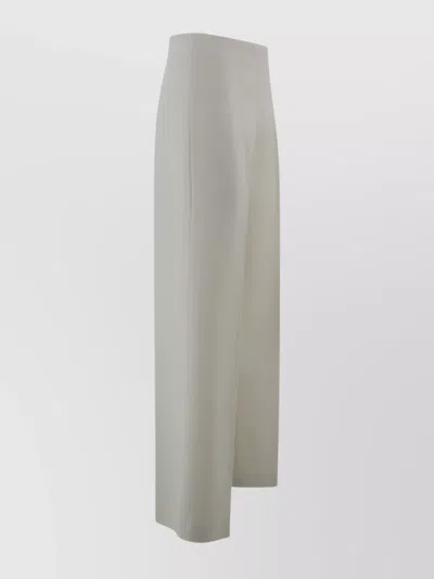 P.a.r.o.s.h Relaxed Fit Textured Fabric Wide Leg Trousers In Gray
