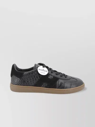 Hogan Lace-up Crocodile-print Leather Sneaker