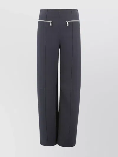 Etro High Waist Straight Trousers With Silver Zips