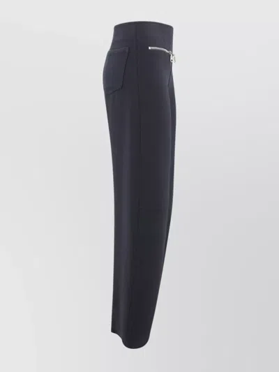 Etro High Waist Straight Trousers With Silver Zips