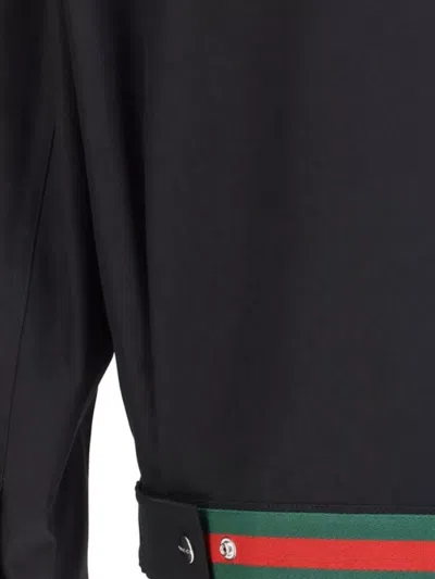 Gucci Twill Jacket With Web Detail In Black
