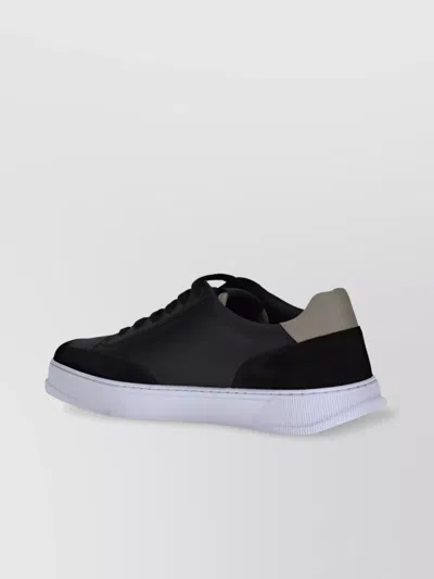 Ferragamo Gancini Leather Low-top Sneakers In Black