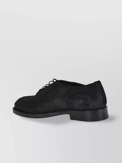 Brunello Cucinelli Almond Toe Lace-up Shoes In Black