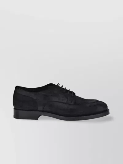 Brunello Cucinelli Almond Toe Lace-up Shoes In Black