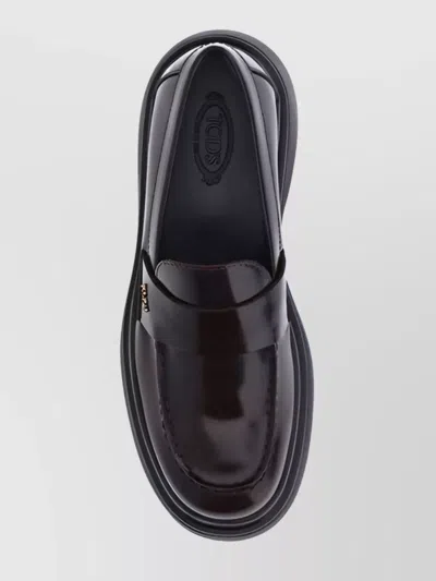 Tod's Shiny Leather Loafers Chunky Sole